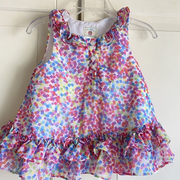 Marmaletta Other - Marmaletta Baby Girl Sleeveless Ruffled Dress Pink Purple White Sz 18 Month